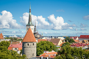 Medieval buildings that make up Tallinn's Old Town.