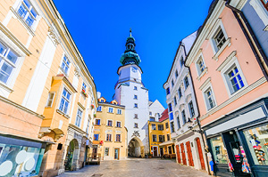 Bratislava's famous Michael's Gate on full display.