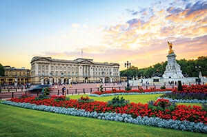 A view of Buckingham Palace during an afternoon in London.