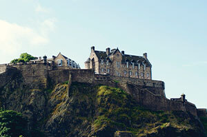 The famous Edinburgh Castle, situated on Castle Rock.