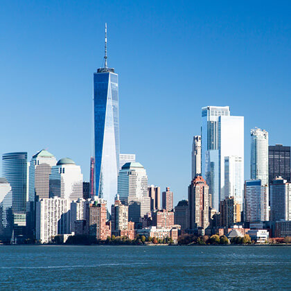 A view of New York City's "Freedom Tower", which is the city's Tallest building.