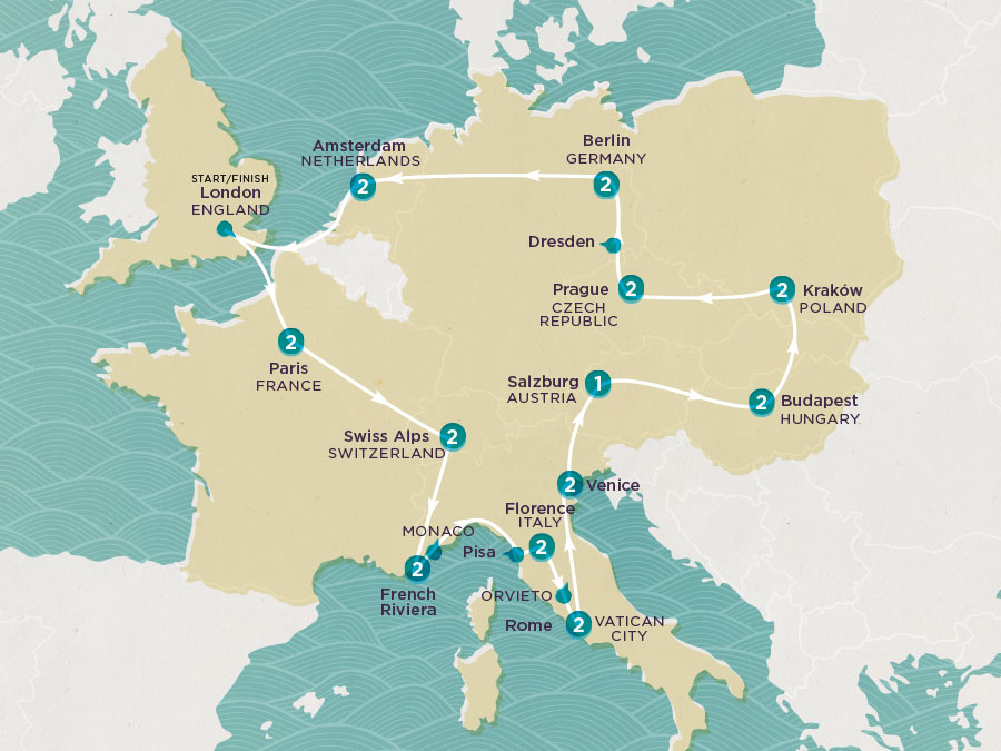 tourhub | Topdeck | Get Social: Central & Eastern Europe 2024 | Tour Map