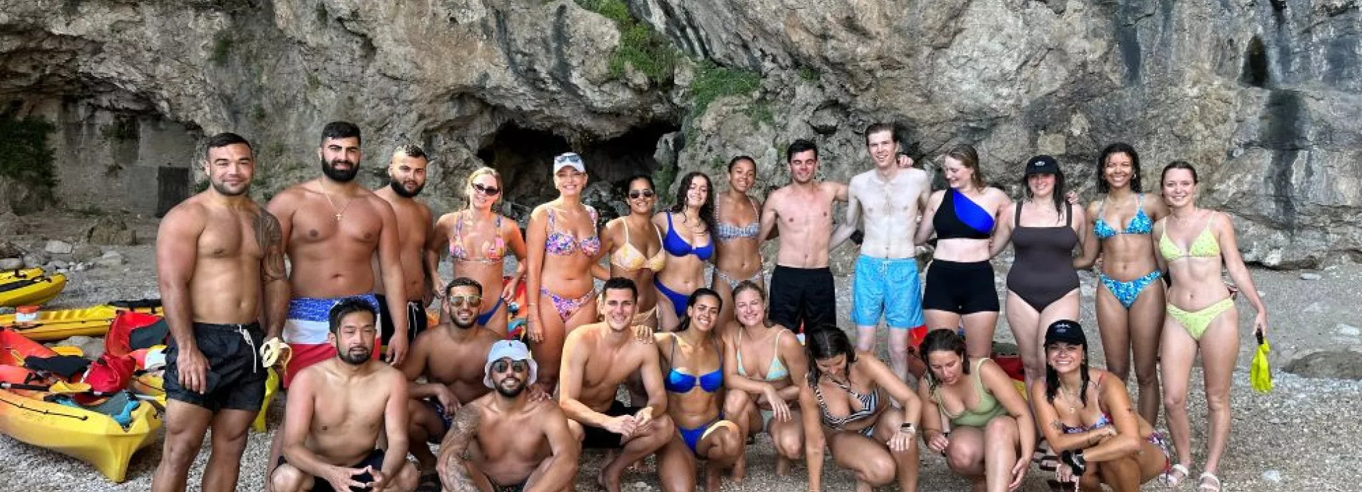 A group of topdeckers on the beach in Croatia