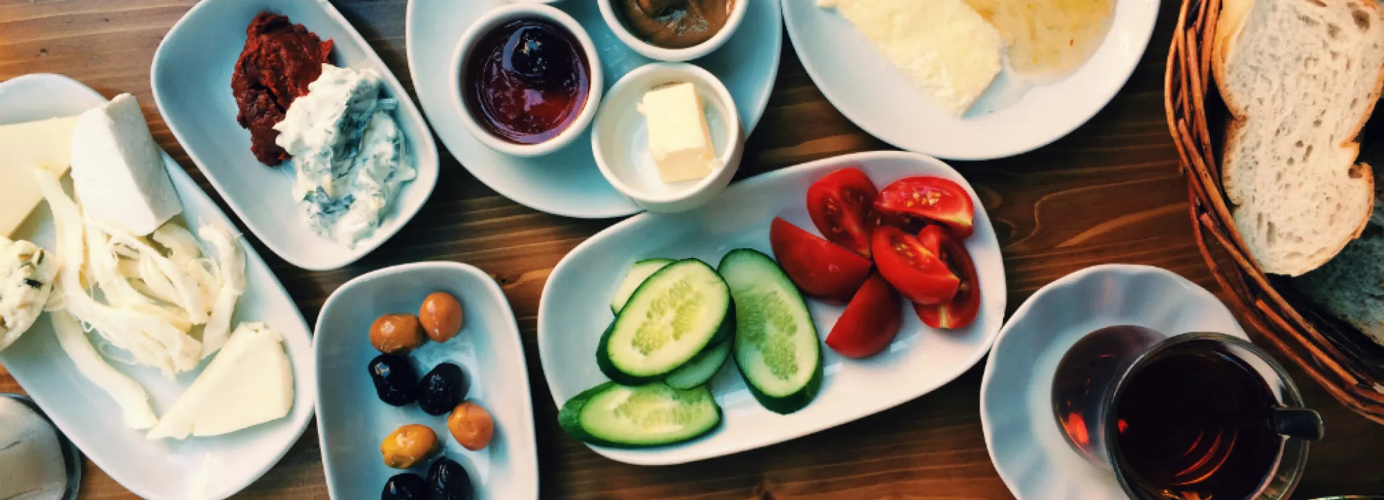 Table with food on it