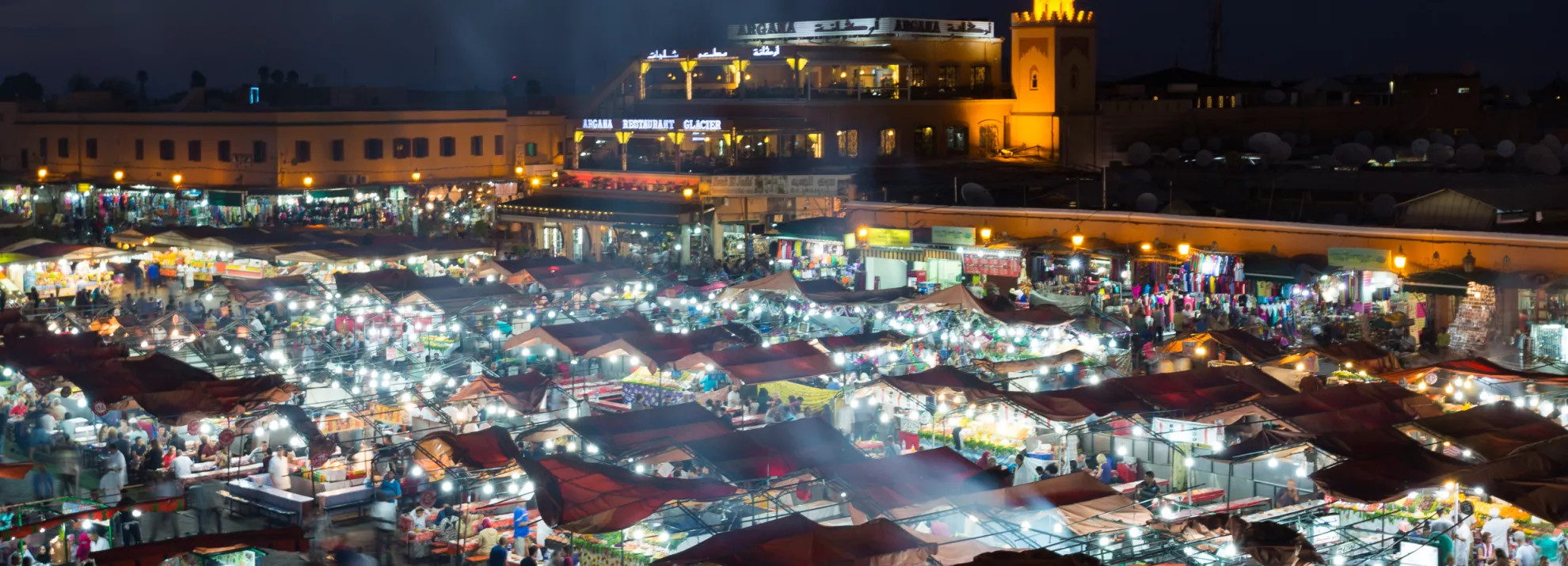 Morocco market at night time