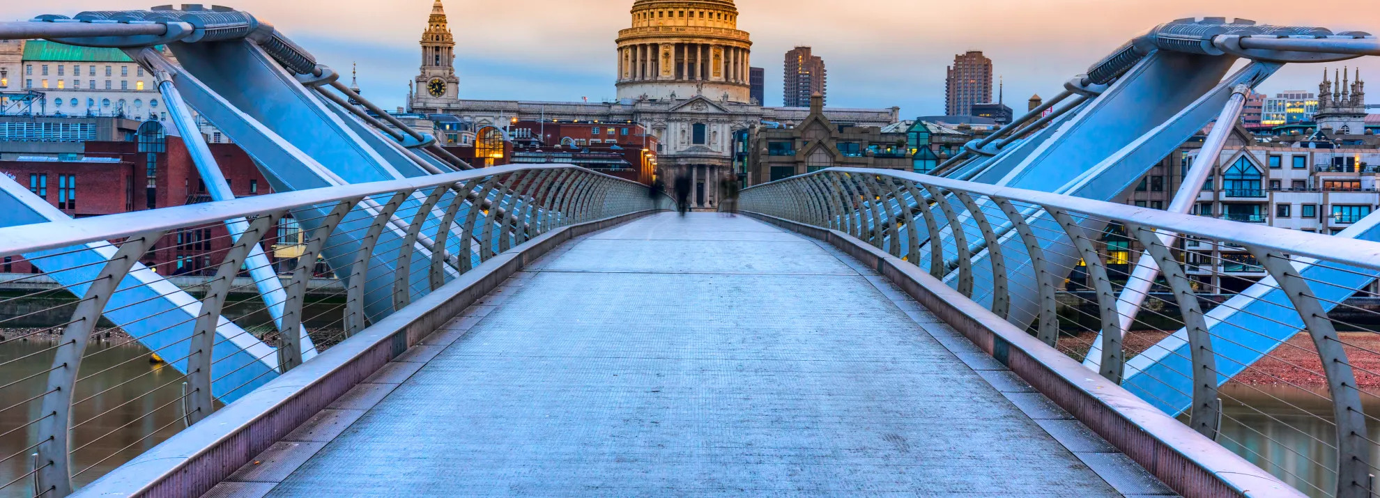 The millennium bridge looking at St Paul's cathedral 