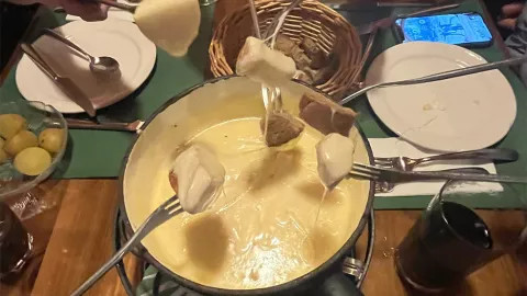 People eating porridge