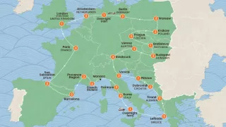 Mega European trip map.