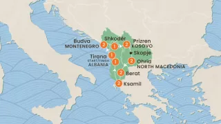 South Balkans: Bays & Bazaars map.