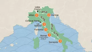 Italy: Pasta & Piazzas map.