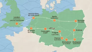 Central & Eastern Europe: Main Cities & More tour map.