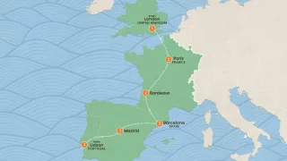 London to Lisbon: Western Wonders map.