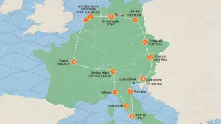 Central & Western Europe: Classic Cities map.