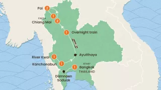 North Thailand: Rivers & Rice Fields map.