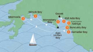 Turkey: Sail & Swim map.