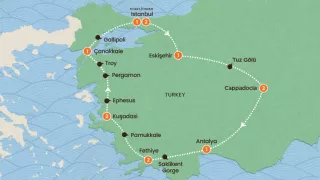 Turkey: Baths and Bazaars map.