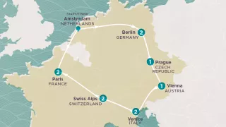 Get Social: Europe Express (Winter) tour map.