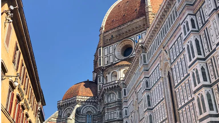 A close up view of Saint Peter’s Basilica in Florence