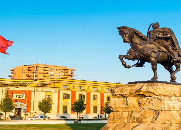 A monument in the Albanian capital of Tirana.