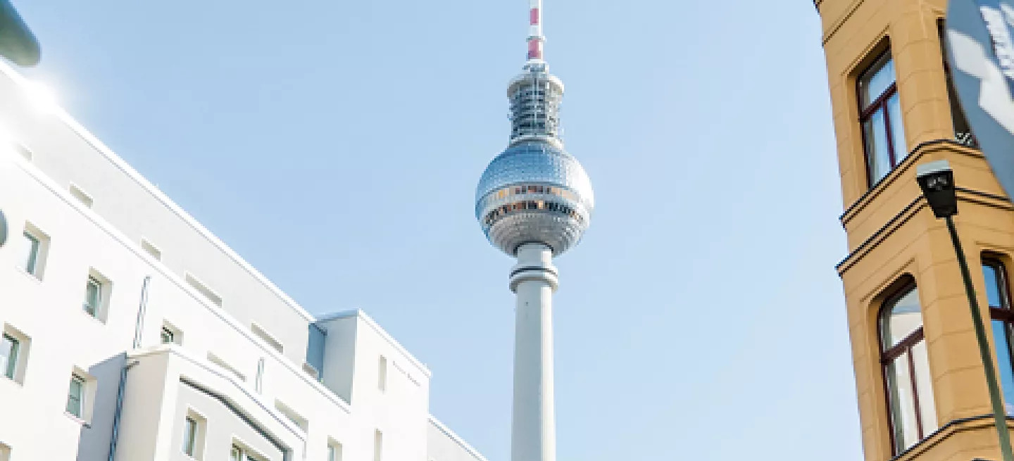 View of Berlin TV tower from below