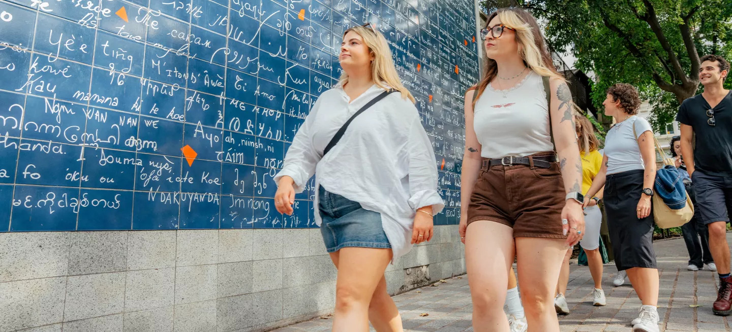 Topdeck customers walking around Paris.