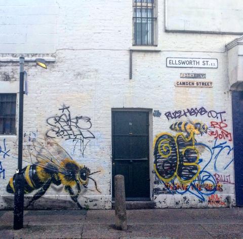 A street art of a bee