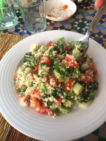 A bowl of Tabouli, a traditional Arabic dish 