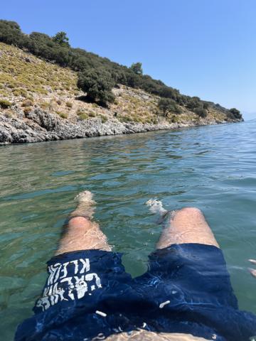 Man swimming in the water in turkey