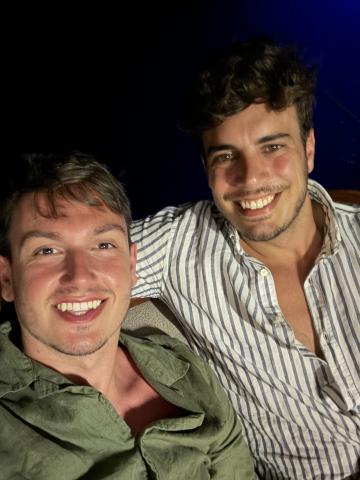 Selfie of two men smiling
