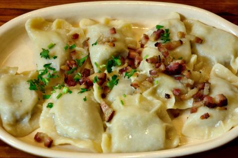 a dish of Pierogi 
