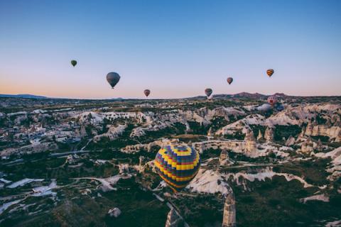 Hot air balloons in Cappadocia, Turkey