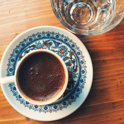 A Turkish arak in a beautiful mug and teacup
