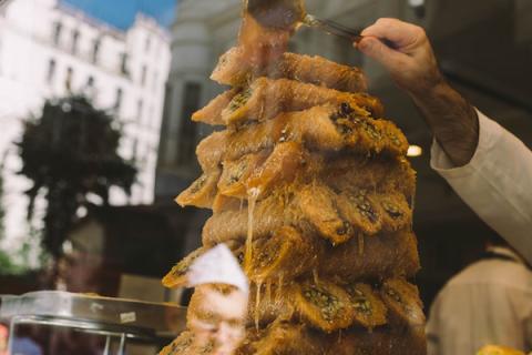 Stacked cone-shaped Baklava