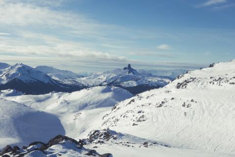 The snowy mountains of Whistler Backcomb