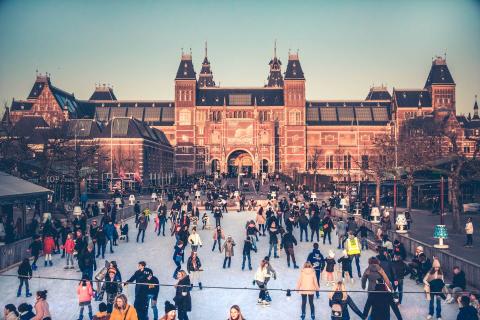 people ice skating in Amsterdam