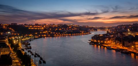 The river Cais da Riveira in Portugal 