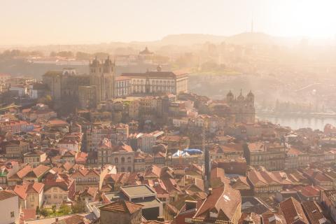 Birds Eye view of a city in Portugal 