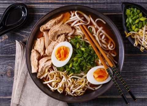 A bowl of a Japanese noodle dish