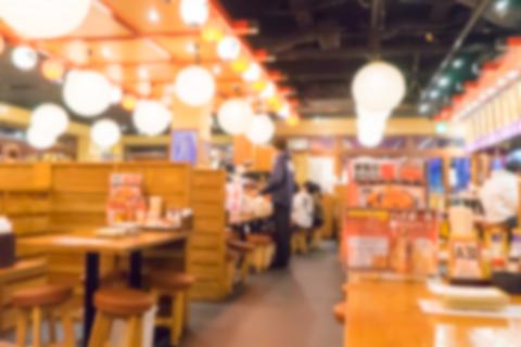 A blurred image of a Japanese restaurant 