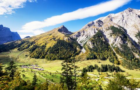 Mountains and blue sky in Austria