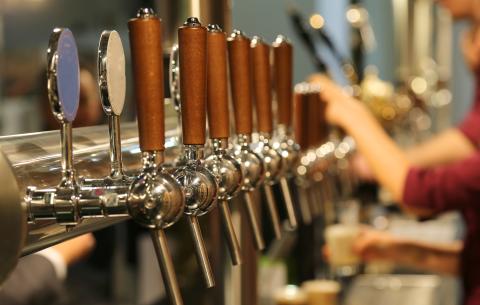 Close up of beer taps