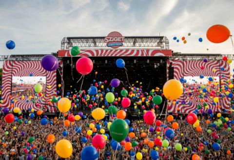 crowd dancing at a concert at sziget festival