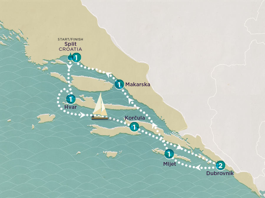 Sail & Swim: Croatia (Plus) 2023 map
