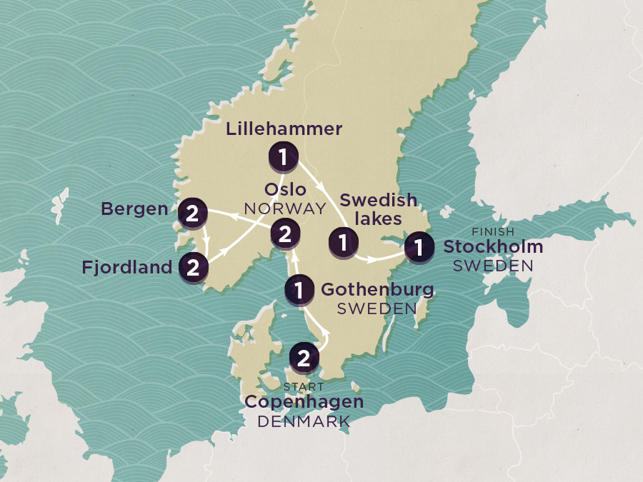 Delve Deep: Denmark, Norway & Sweden 2024 map