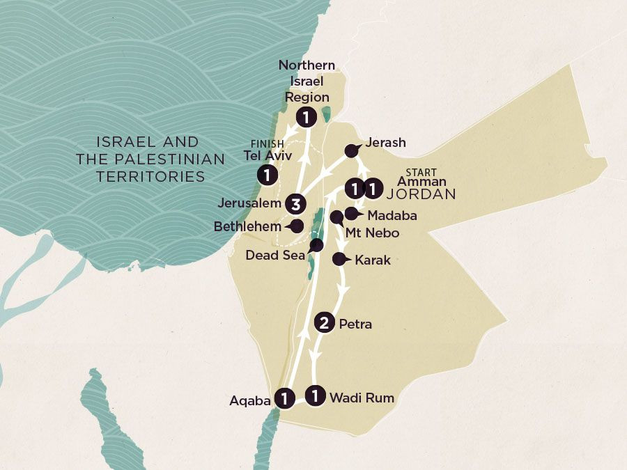 Delve Deep Jordan and Israel 2024/25 map