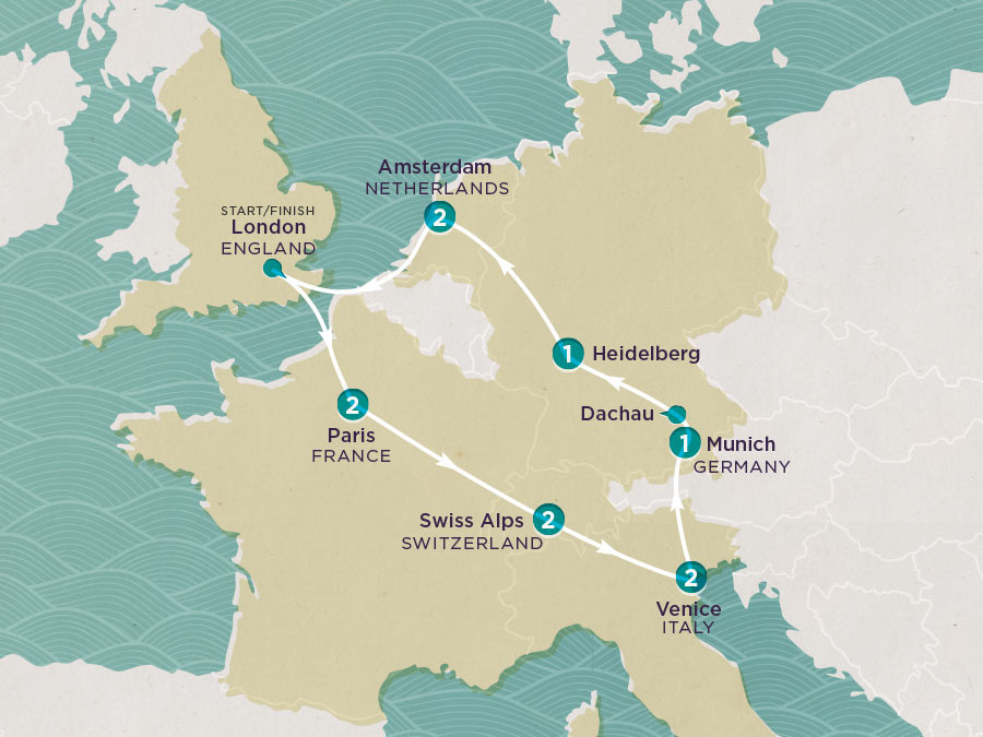 Get Social: Europe Express map