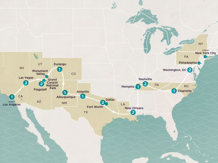 Get Social: USA West to East map