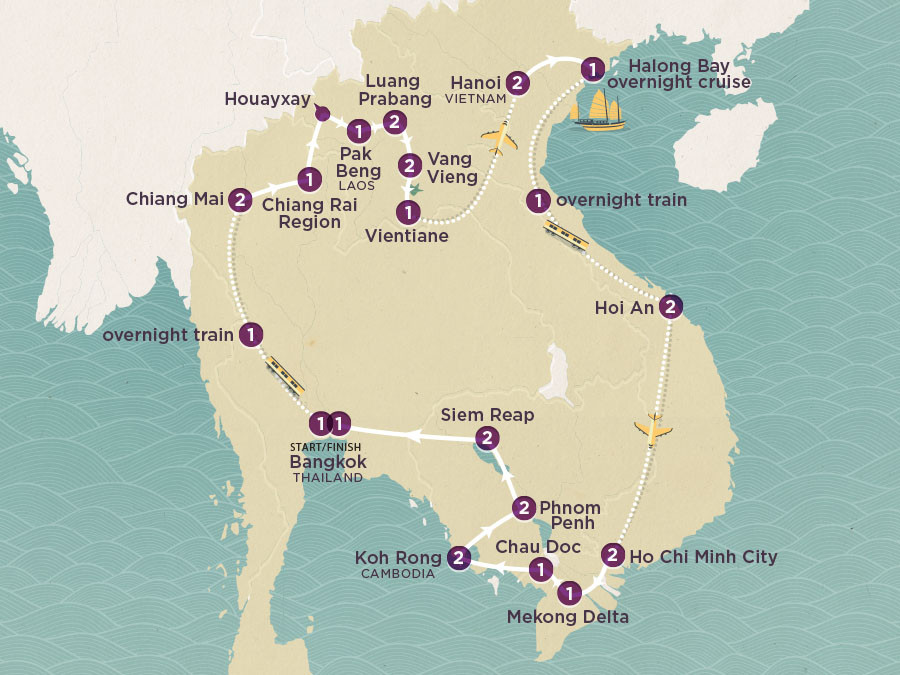 Play & Pause: Great Southeast Asia map.