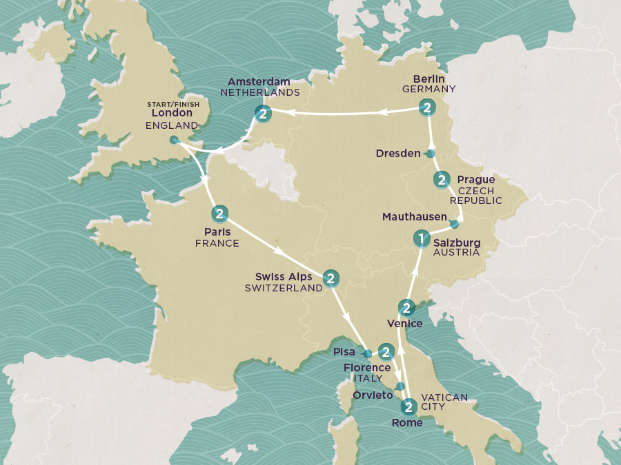 Get Social: Central Europe Highlights (Winter) map