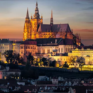 View of Prague Castle at Dusk